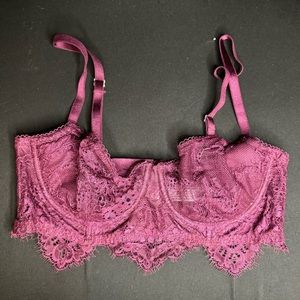 Victorias Secret Purple Lace Balconette Bra Size 34B NWOT